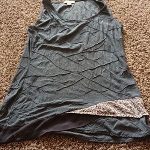 L (10-12) girls, Coldwater creek, sleeveless, blue and grey top